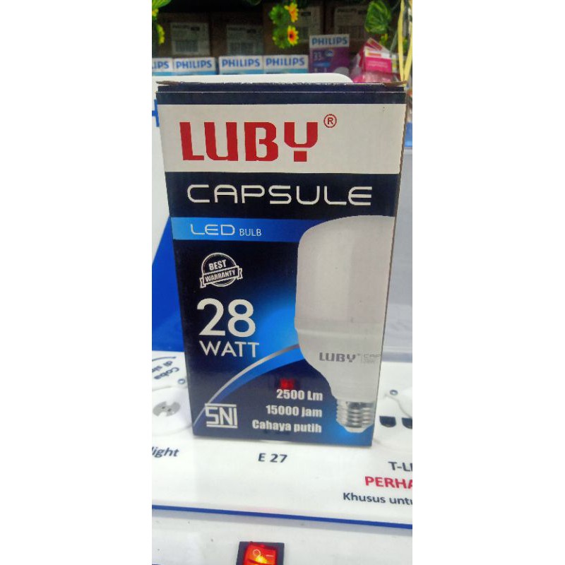 Lampu LED CAPSULE 28 watt Merk LUBY Cahaya Putih Garansi 2 tahun