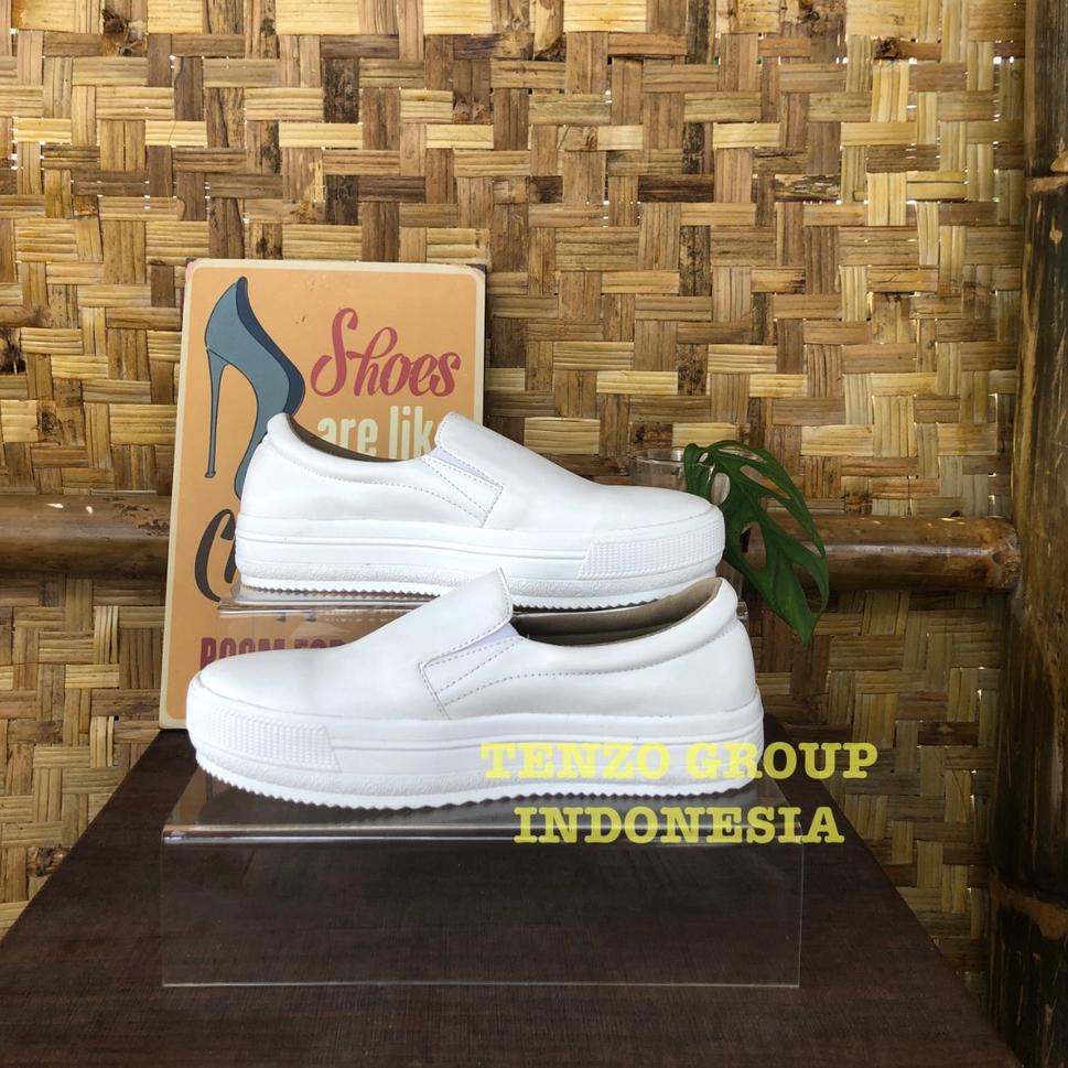 VUV.1298 ◦ Tenzo shoes || Tnz 04 Sepatu wanita Tenzo Polos / sepatu home made / Putih