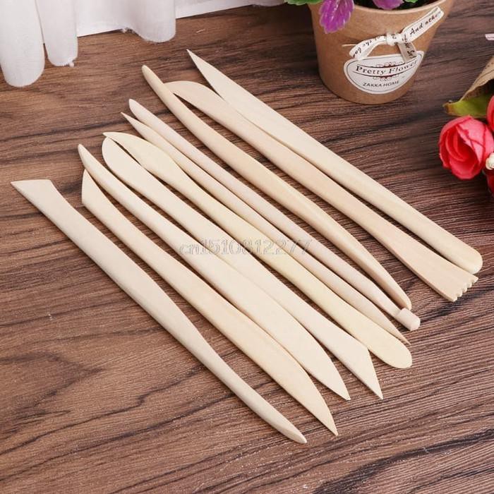

Art / Wooden Pottery Clay Sculpture Carving Modelling Tools (10X2Pcs)