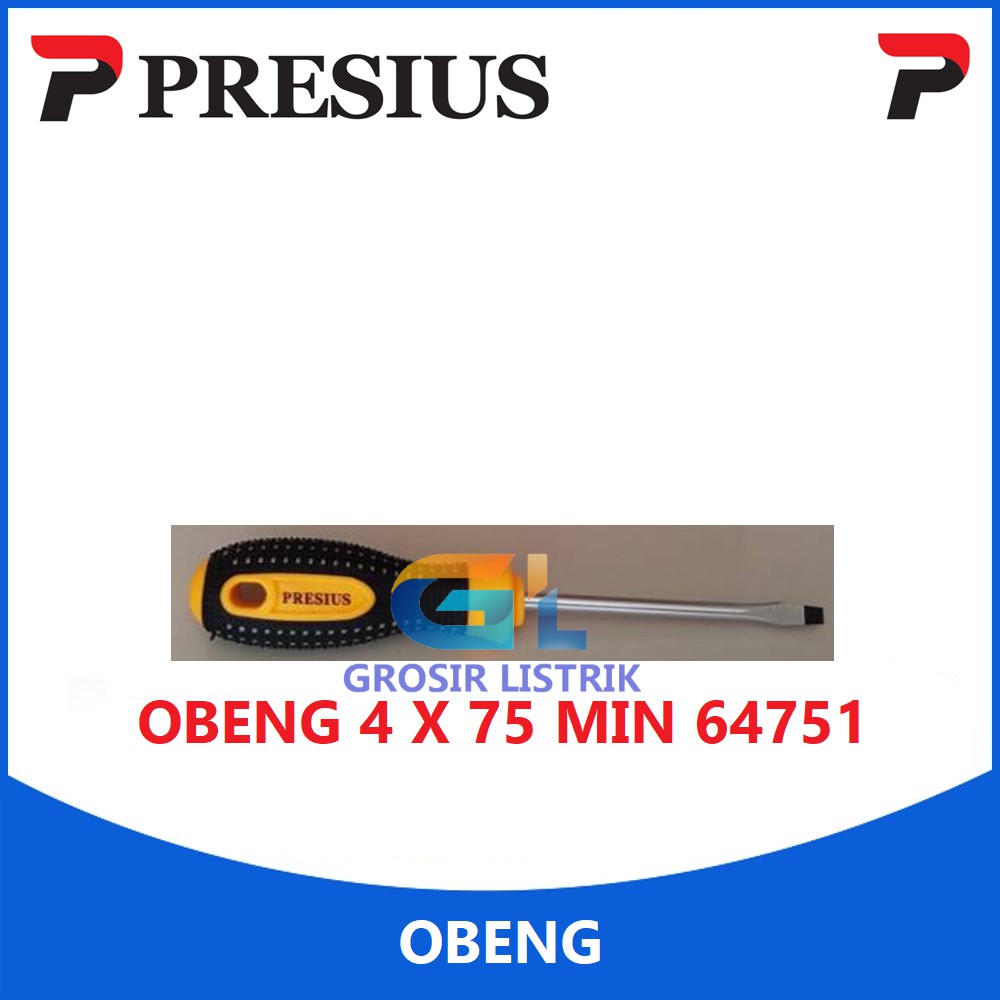 Presius Obeng Min 4 x 75 64751 (Screwdriver) Original Grosir Promo Murah