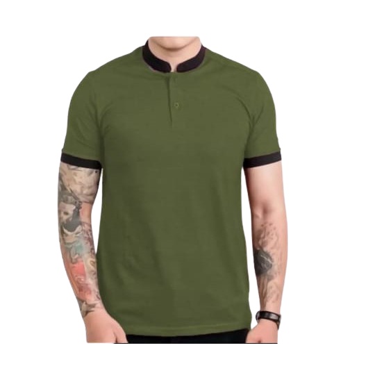 kaos kerah pria I BAJU KAOS PRIA I atasan kaos sanghai kerah hitam baju