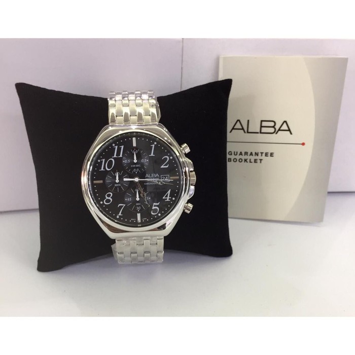 Alba Quartz AM3475X1 Chronograph Black Dial - Jam Tangan Pria AM3475