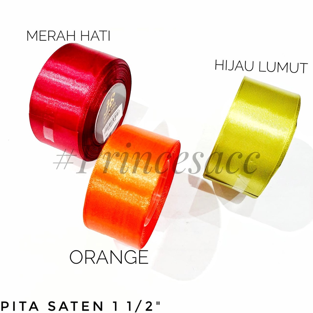 

pita saten 1 1/2" 17/hl warna/ pita kado/ pita