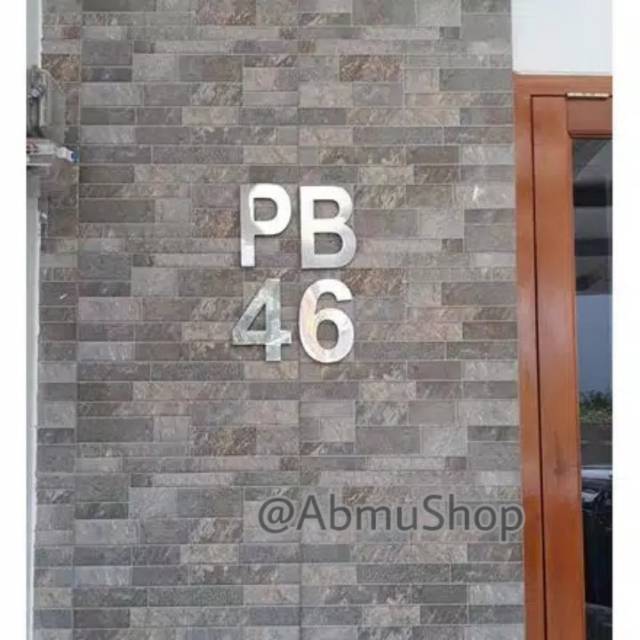 Nomer Rumah Huruf Timbul A-Z / 0-9 Stainless Spon 15 Cm