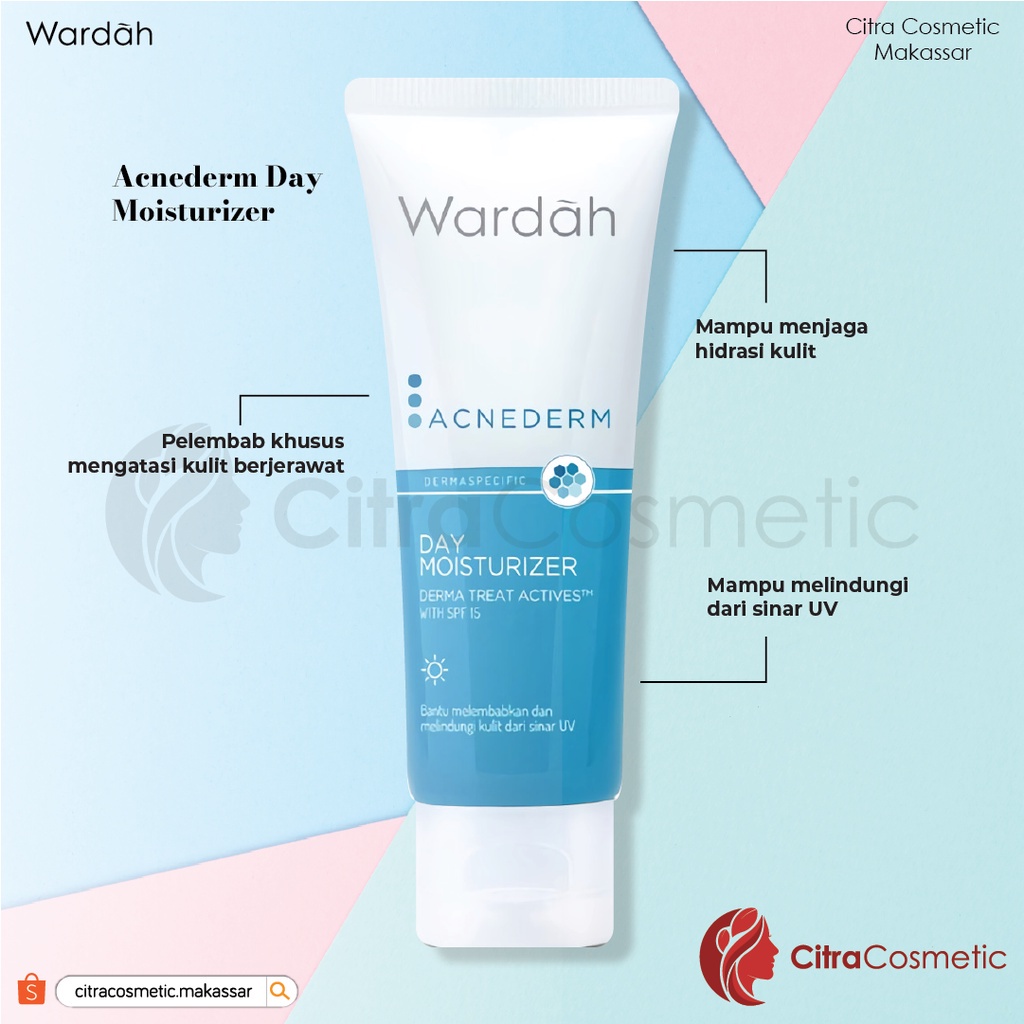 Wardah Acnederm Series Cleanser | Toner |  Day | Night Cream | Acne Pore Blackhead Balm | Acne Spot Gel