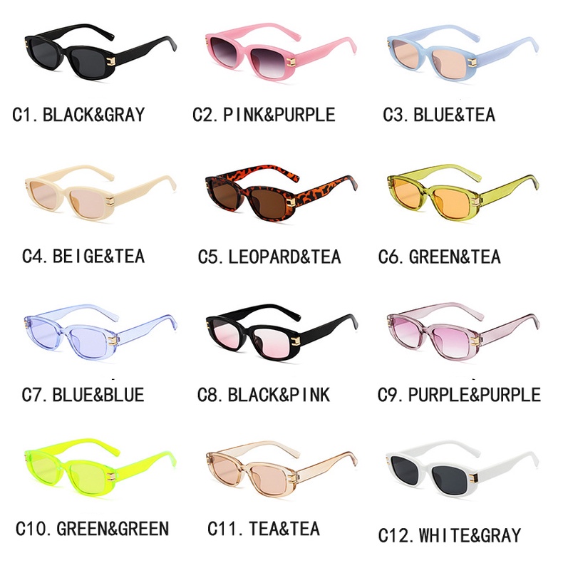 Kacamata Hitam Pantai Model Mata Kucing Bingkai Persegi Kecil Warna Emas Gaya Eropa Amerika Untuk Wanita