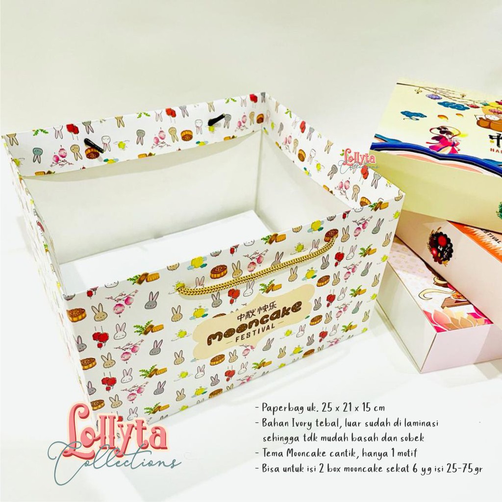 

Paperbag / Shopping Bag Mooncake / Mid Autumn Festival Size 25 x 21 x 15 cm