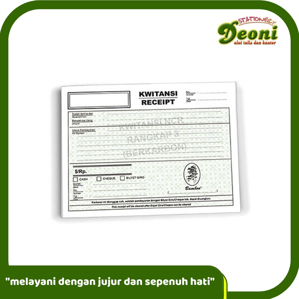 

BAMBOO Kwitansi NCR 1/2 FOLIO 3 PLY