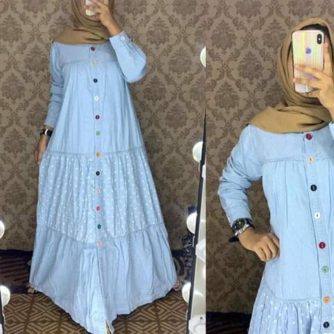 TERMURAH GAMIS JEANS ORI SYAINA BY SEMUT