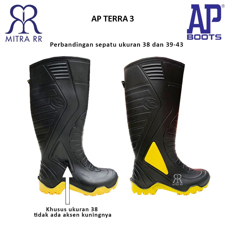 AP Boots Terra 3 Merah / Kuning - Sepatu Boot Kerja Konstruksi Tinggi Panjang