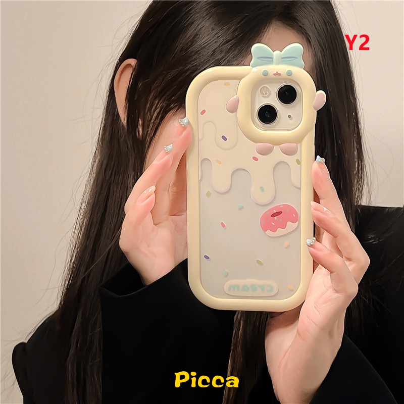 Ins Gadis Musim Panas Es Krim Case Redmi 10C A1 A1 +10A 910 9T 9A 9C 9C NFC Note9 8 11 11Pro+10 11s 10 Pro Max Plus PO CO M3 X3 NFC Pro 11Lite 3D Monster Kecil Soft Cover Lensa