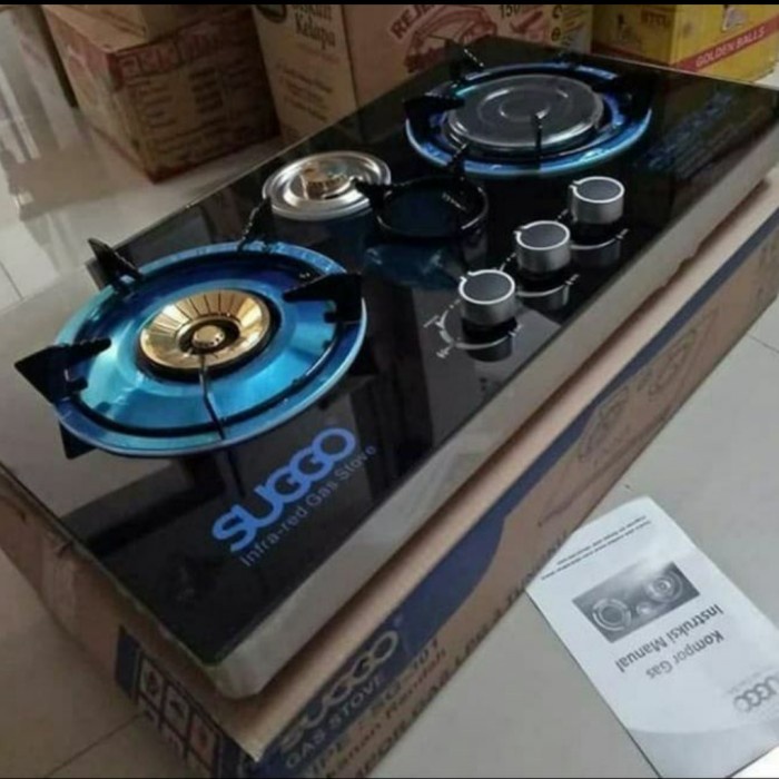 Kompor Gas Kaca Suggo 3 Tungku SG-301