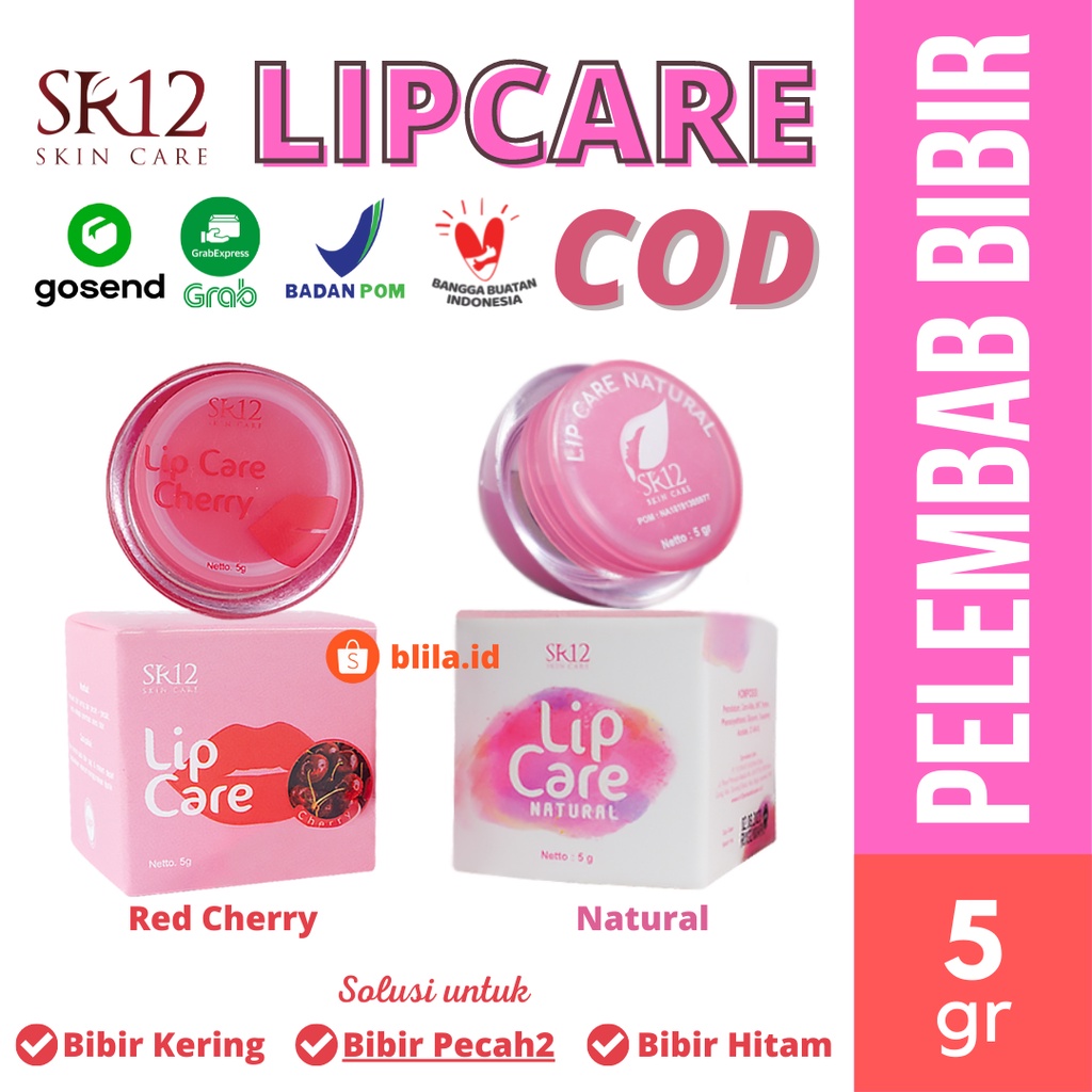 PELEMBAB BIBIR ORGANIK ALAMI SR12 LIPCARE RED CHERRY NATURAL BABY PINK BPOM HERBAL AMAN MENCERAHKAN