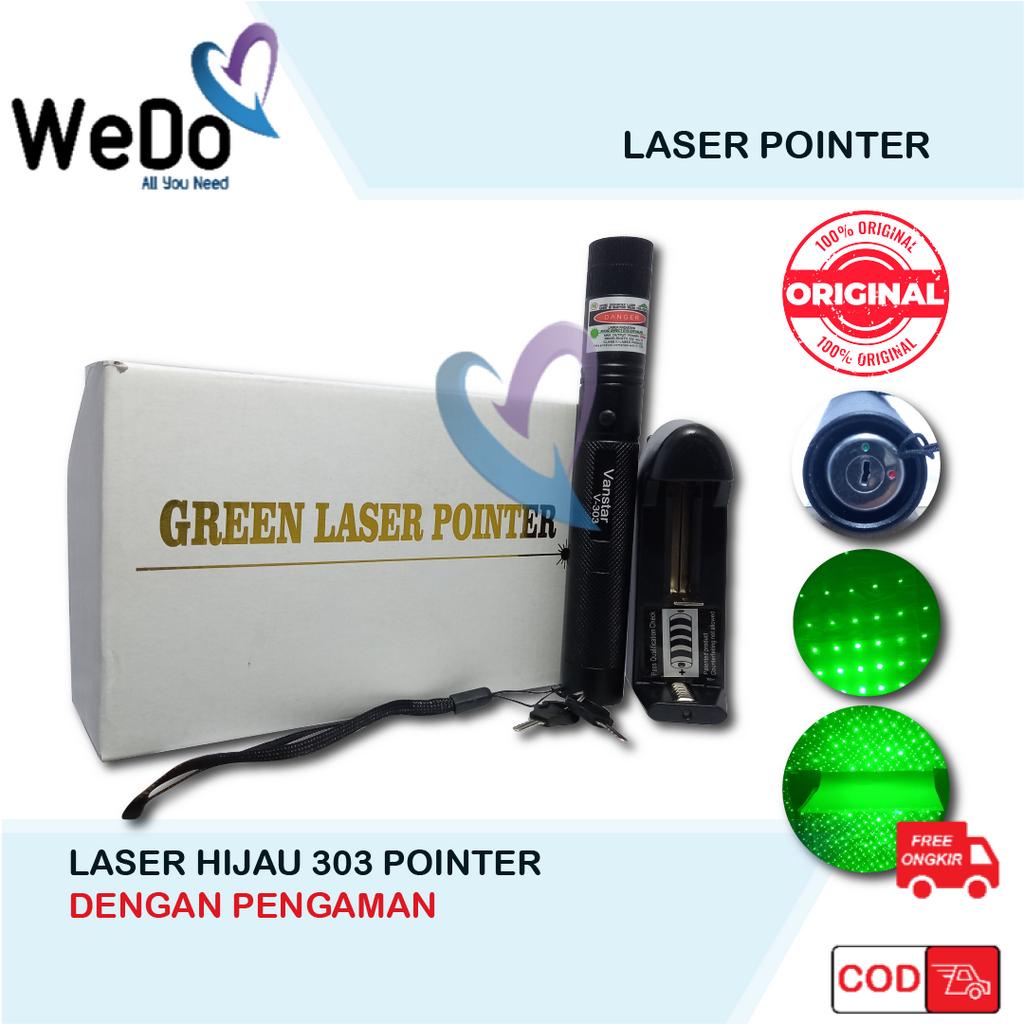 Green Laser Pointer 303 Senter Set Lazer Lampu Hijau