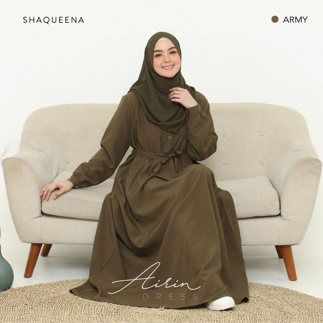 Airin dress casual Shaqueena / Gamis Polos Casual
