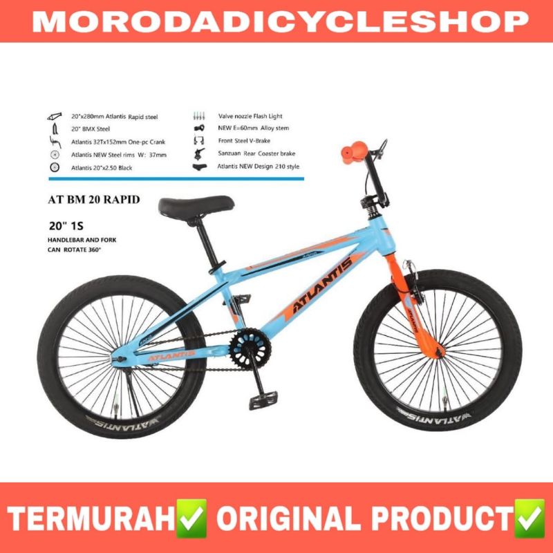 Sepeda Anak BMX 20 Atlantis RAPID Stang Rotor - Rem Torpedo Besi