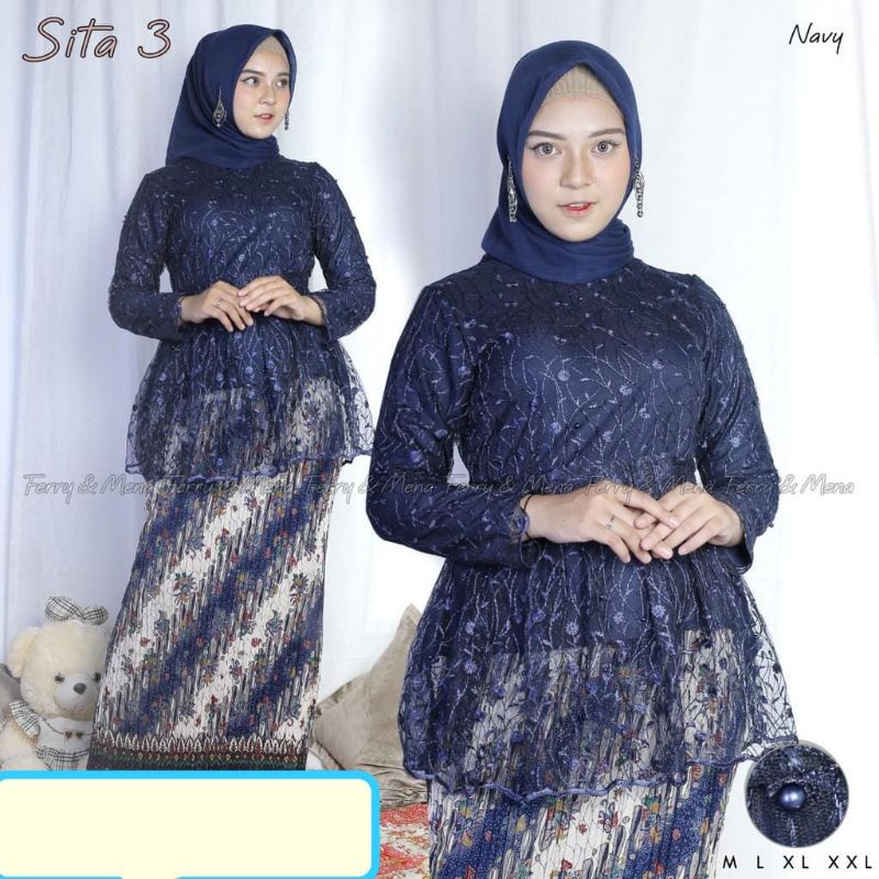 Set Tunik  tulle Modern  Baju Pesta Kutu Baru