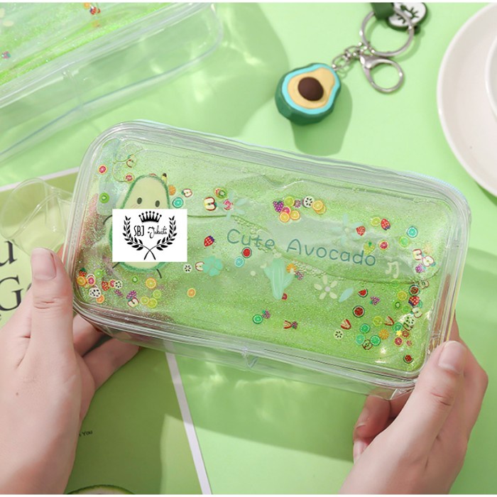 

KOSMETIKTAS- TEMPAT PENSIL MOTIF AVOCADO PEACH / TAS KOSMETIK GLITTER AVOCADO PEACH - HIJAU AVOCADO