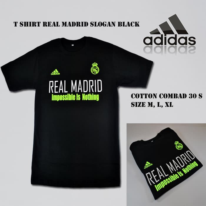 T SHIRT REAL MADRID / BAJU KAOS ADIDAS REAL MADRID SLOGAN