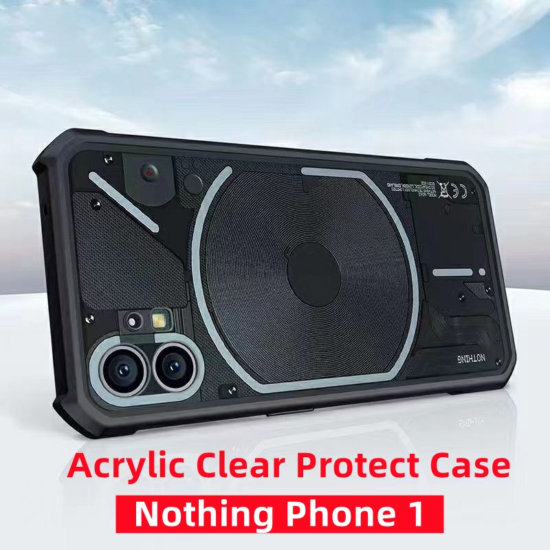 S/P- CASE COVER Acrylic Clear Protect Casing For Nothing Phone 1 Phone Case Transparent Back Cover For Nothing Phone1 (1)  Armor Shockproof PC+TPU Bumper Cover