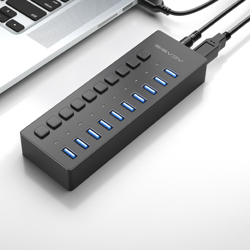 USB HUB 10 Port USB 3.0 ACASIS HS710 High Speed Include Power