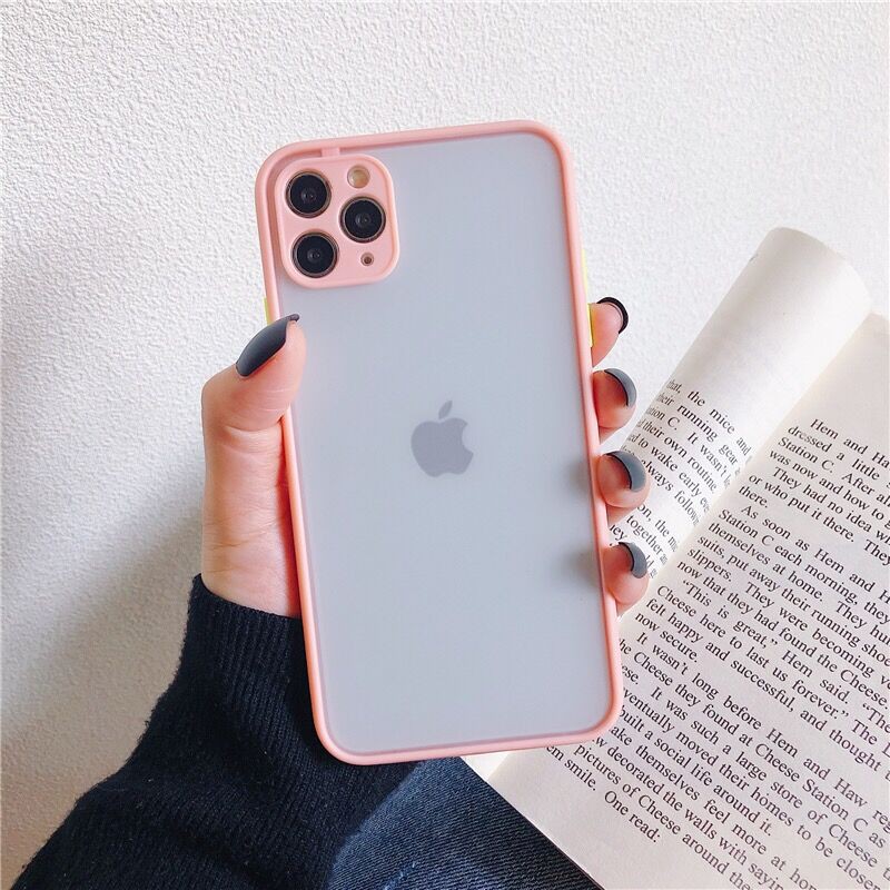 Hard Case Bahan Karet Silikon Matte Warna Kontras Untuk Iphone X Xs Max Xr 11 Pro Max 6 6s 7 8 Plus