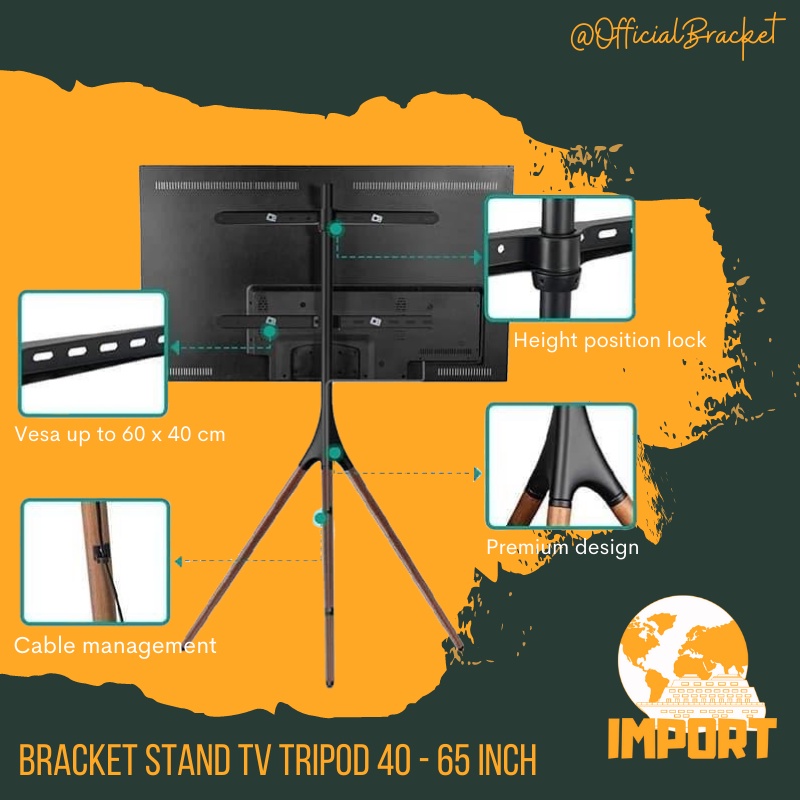 Bracket TV Stand Tripod 65 60 58 55 50 49 43 inch PREMIUM QUALITY IMPORT