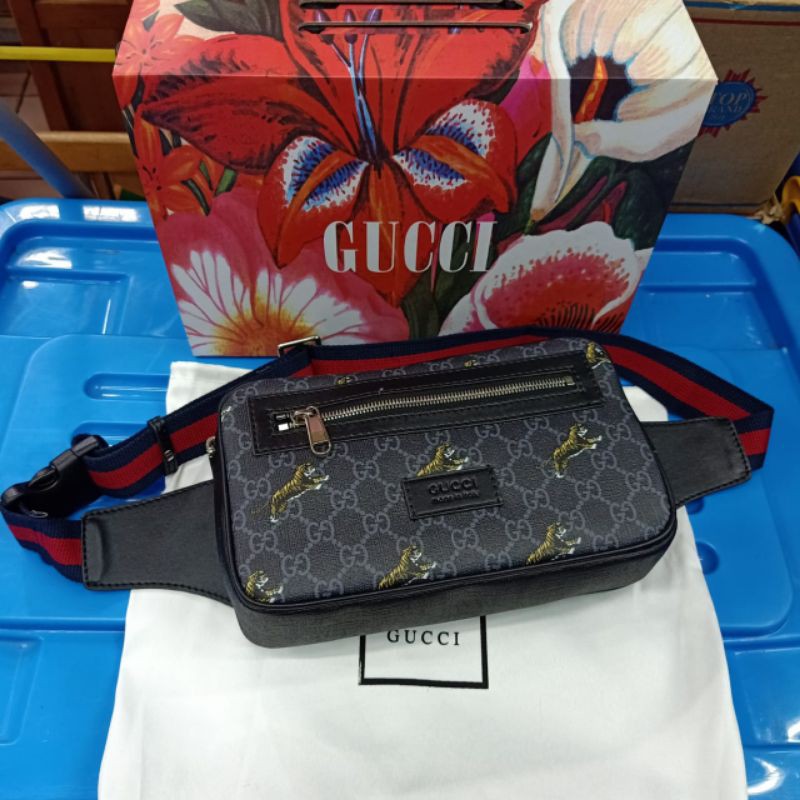 TAS PINGGANG  WAISTBAG GUCCI TIGER Super Premium import