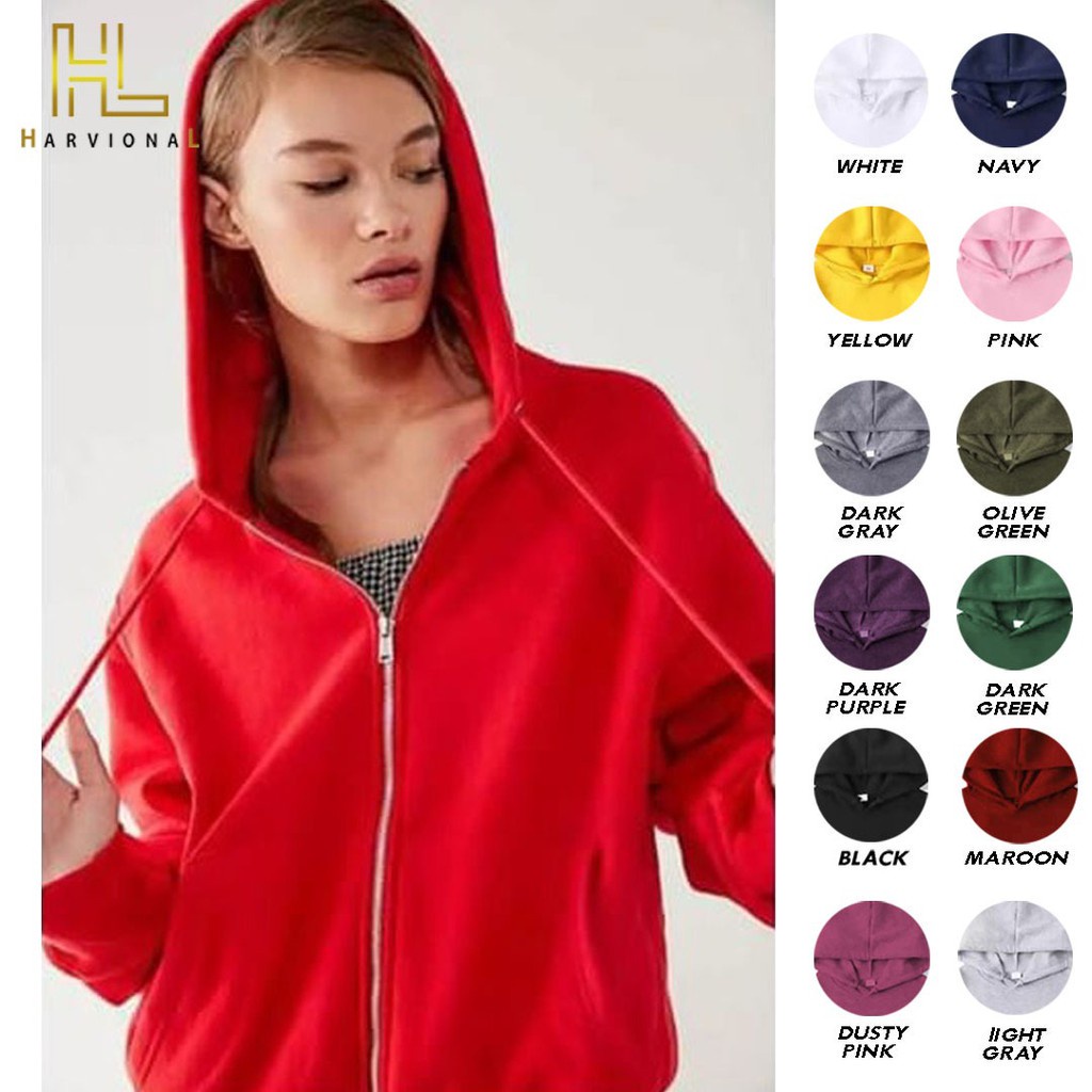 Parisdivarious Jaket Sweater Hoodie Zipper Polos Distro Bahan Fleece Size S  - XXL (Pria &amp; Wanita)