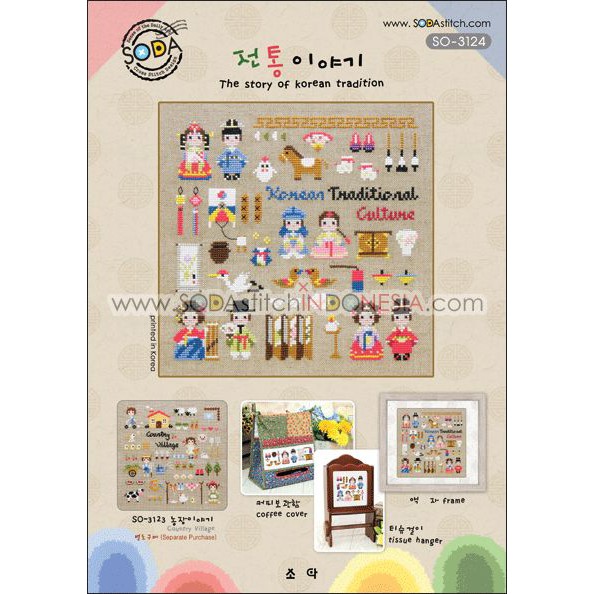 Paket DIY Craft Sulam Kristik Strimin Sodastitch SO-3124 - The Story Of Korean Tradition