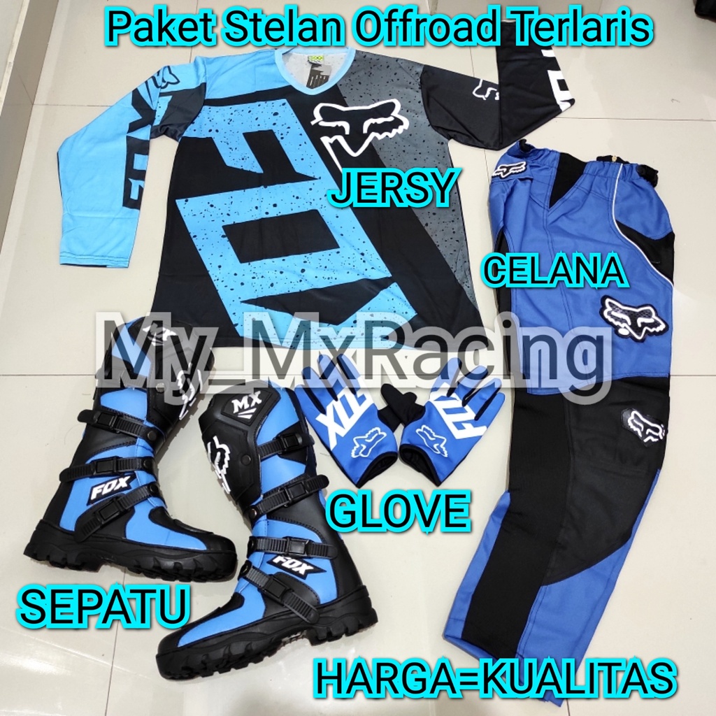 promo stelan offroad FX 22 trail cross sepatu cross jerset trail celana cross tral bonus sarung tangan