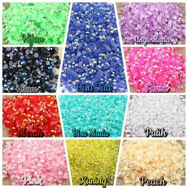 RHINESTONE 3mm Warna AB isi 1.000PCS manik bahan craft nailart tasbih swarovski hennaart blink