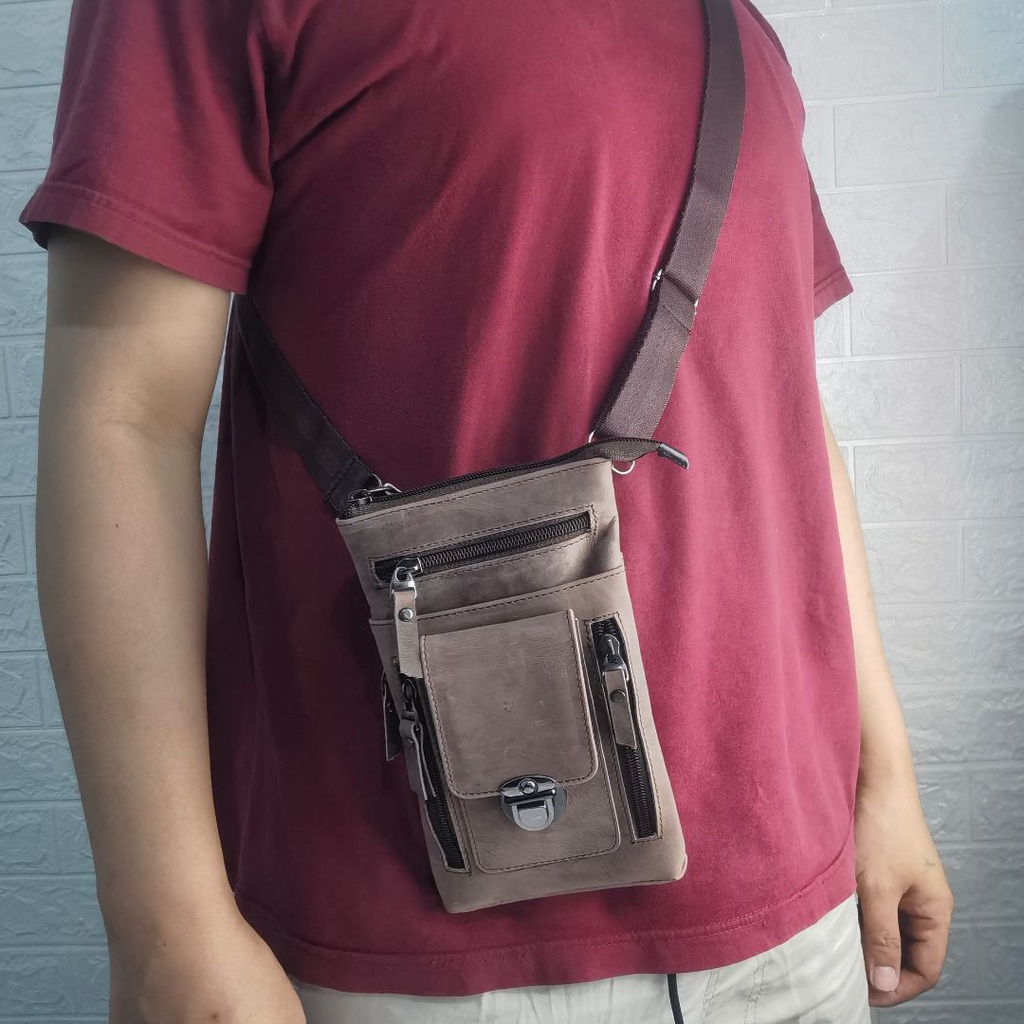 Tas Selempang Kulit Sapi Asli Pria
