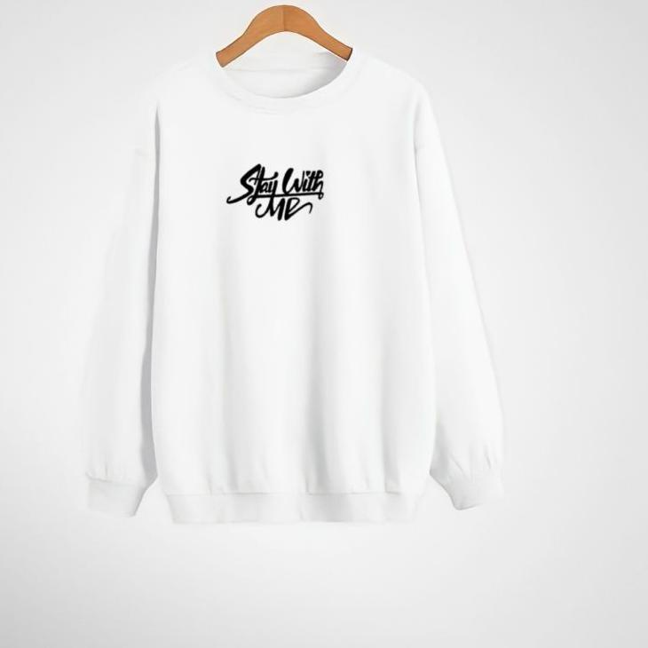 (PALING DIMINATI) sweater kerah stay with me tinggi pria dan wanita xxl crewneck pria dan wanita mur