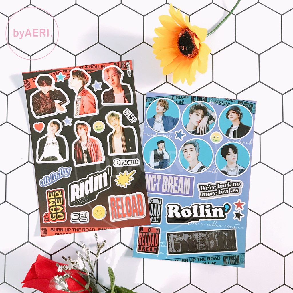 N C T DREAM STICKER KISS CUT (RELOAD RIDIN STIKER SET | STICKER TEMPEL KPOP | READY STOCK)