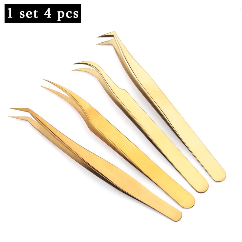 Ready Stock Stainless Steel Eyelash  Tweezers  Makeup Tweezers Pinset Bulu Mata