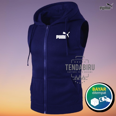 Jaket Hoodie Rompi Lengan Pendek Olahraga  Casual Musim Panas Pria Wanita