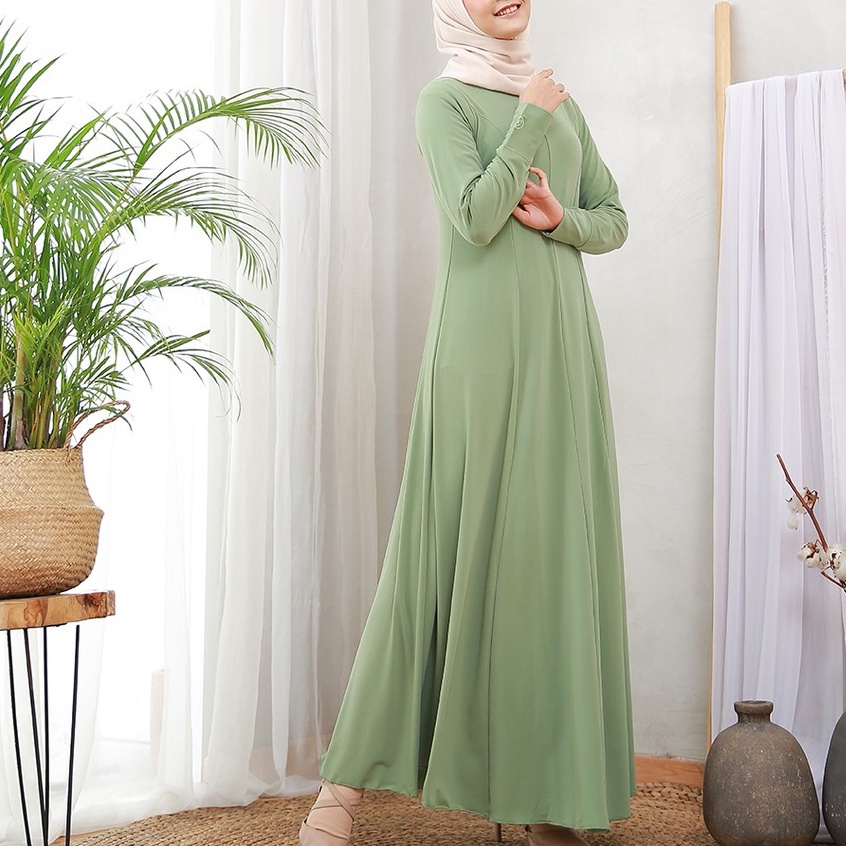 Gamis Polos Wanita Diamond Jersey Tebal Premium by Irnanda Premium