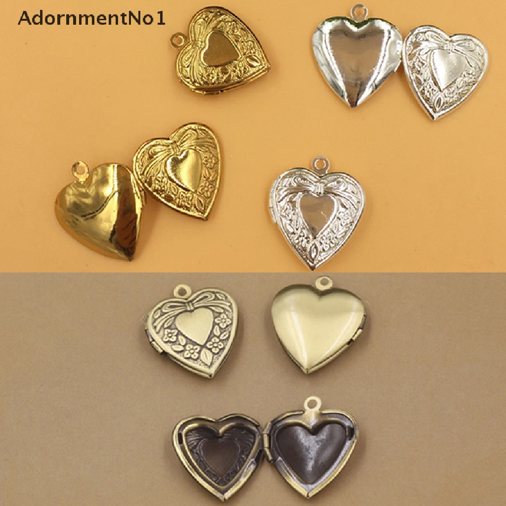 (AdornmentNo1) Liontin Bentuk Hati Bahan Kuningan Untuk Membuat Kalung DIY