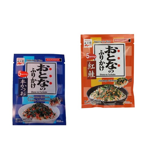 

Nagatanien Otona-no Furikake Soy Sauce Flavored Bonito & Seaweed/Sockeye Saimon/Import
