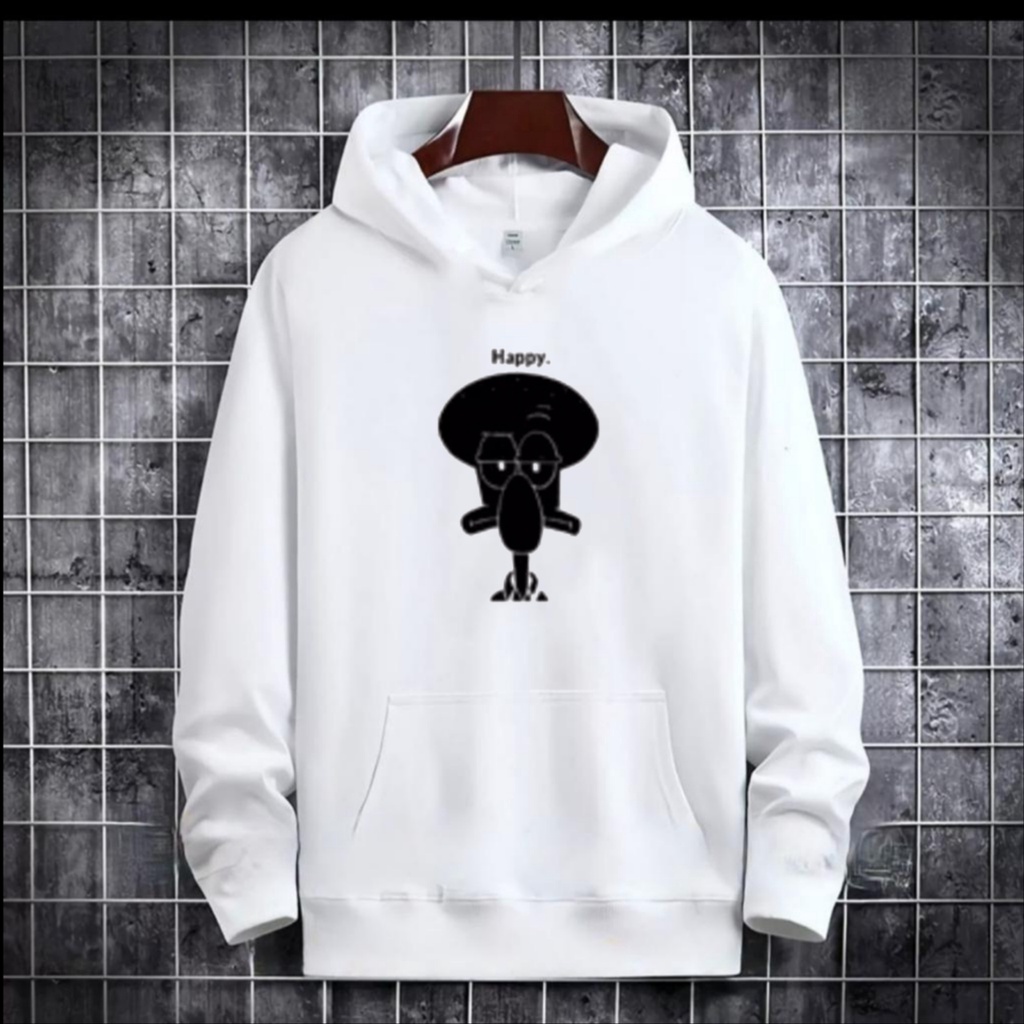 SWEATER HOODIE HAPPY / HOODIE MURAH TERLARIS / HOODIE PRIA DAN WANITA / UNISEX / HOODIE PRINTING