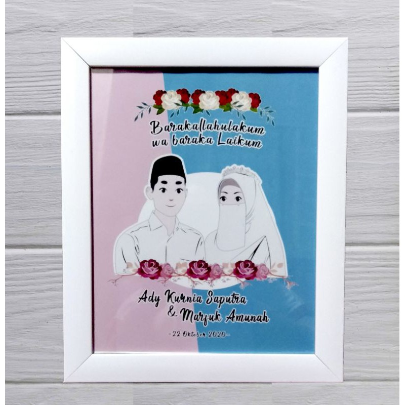 

Hadiah Kado Ilustrasi Pernikahan Wedding Couple Murah