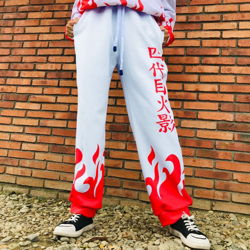 Jogger pants Yondaime Hokage 7 White Anime Manga Naruto Premium Unisex