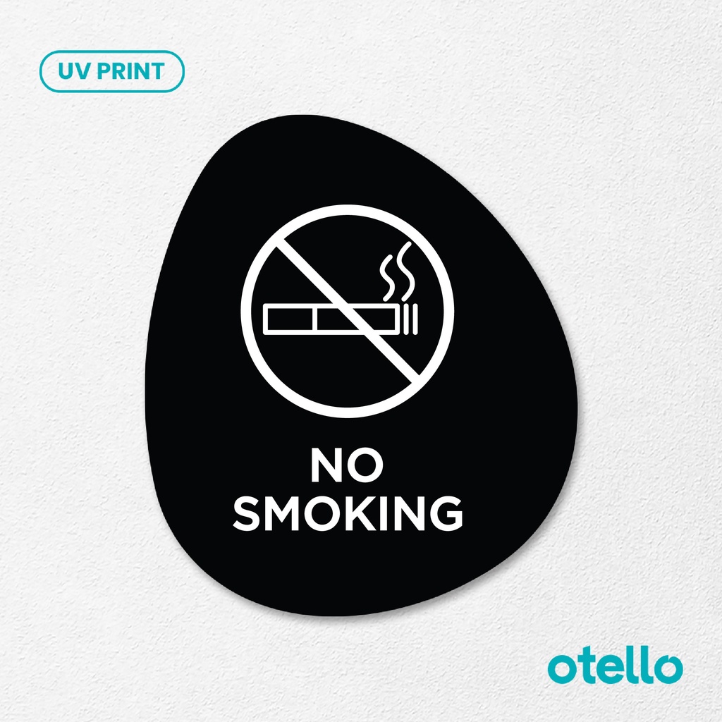 No Smoking 2 Sign Board Akrilik Tempel Signage Dinding Papan Label Acrylic Restoran Wall Stiker Dinding Petunjuk Toko Cafe