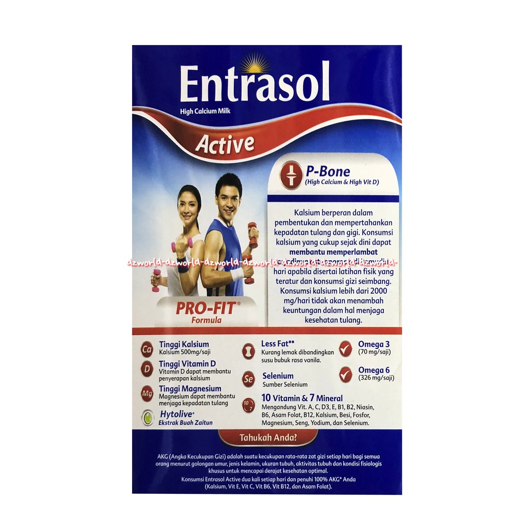 Entrasol Active Pro-fit Profit 160gr Rasa Vanilla Latte Mochaccino Susu Kalsium Untuk Remaja Rasa Vanila Mocha Cappucino Entrasoll Aktif