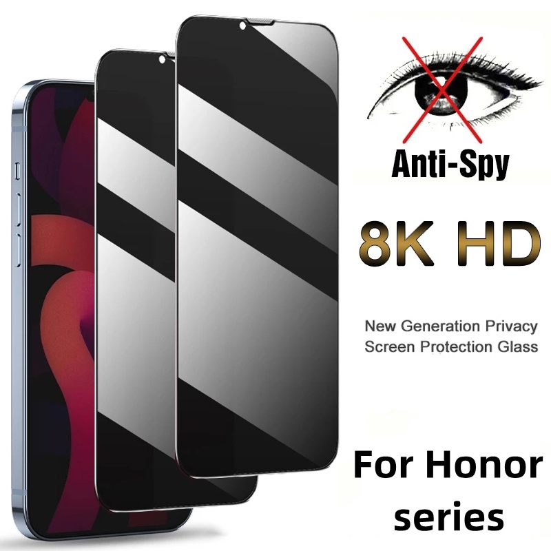 Pelindung Layar Tempered Glass HD Anti Spy Untuk Huawei Honor 8X 10 7X 6X 8A 9 20 20i V10 9X 30S 30 X10 X20SE X30i X20 50SE X30i Play 3 5T 6T 4T Pro