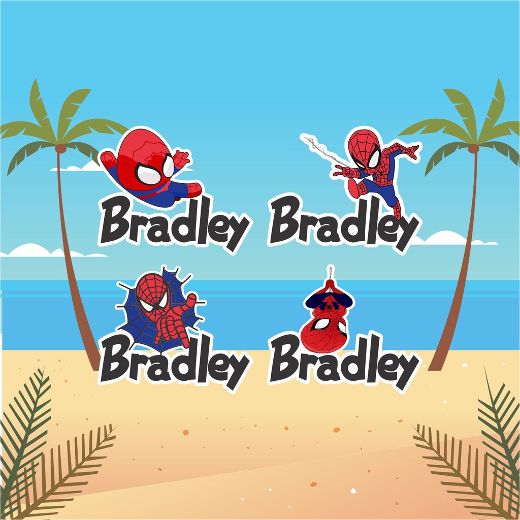 

sticker label nama anak waterproof SLNAG spiderman