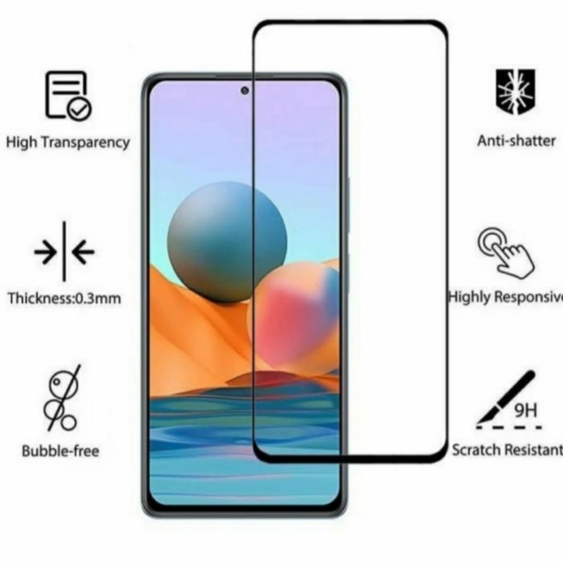 Poco M4 PRO tempered glass anti gores kaca full lem full lcd