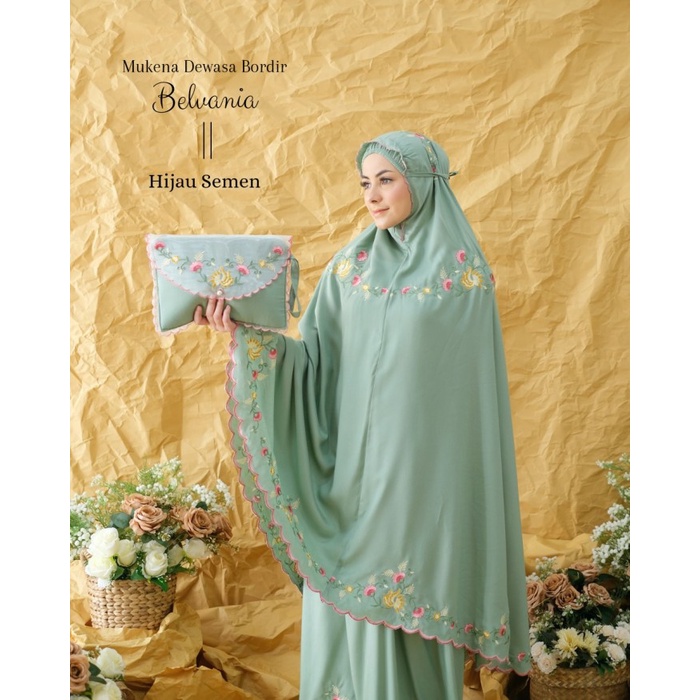 Mukena Dewasa Kerut Kening Mukenah Polos Telekung Import Parasit D8N2 Katun Terusan Terbaru Tavel Mu