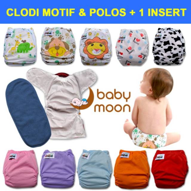 Popok Clodi IMPORT Popok cuci ulang bayi, popok bayi polos motif,popok kain insert, popok kain murah